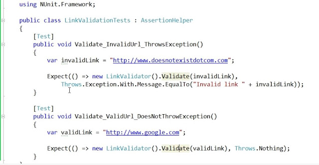 NUnit Validate Url