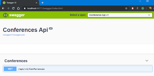 Conferences API Swagger screenshot